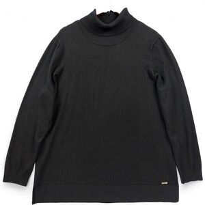 Calvin Klein Sweater Womens XL Black Turtleneck Pullover Long Sleeve Ribbed Knit